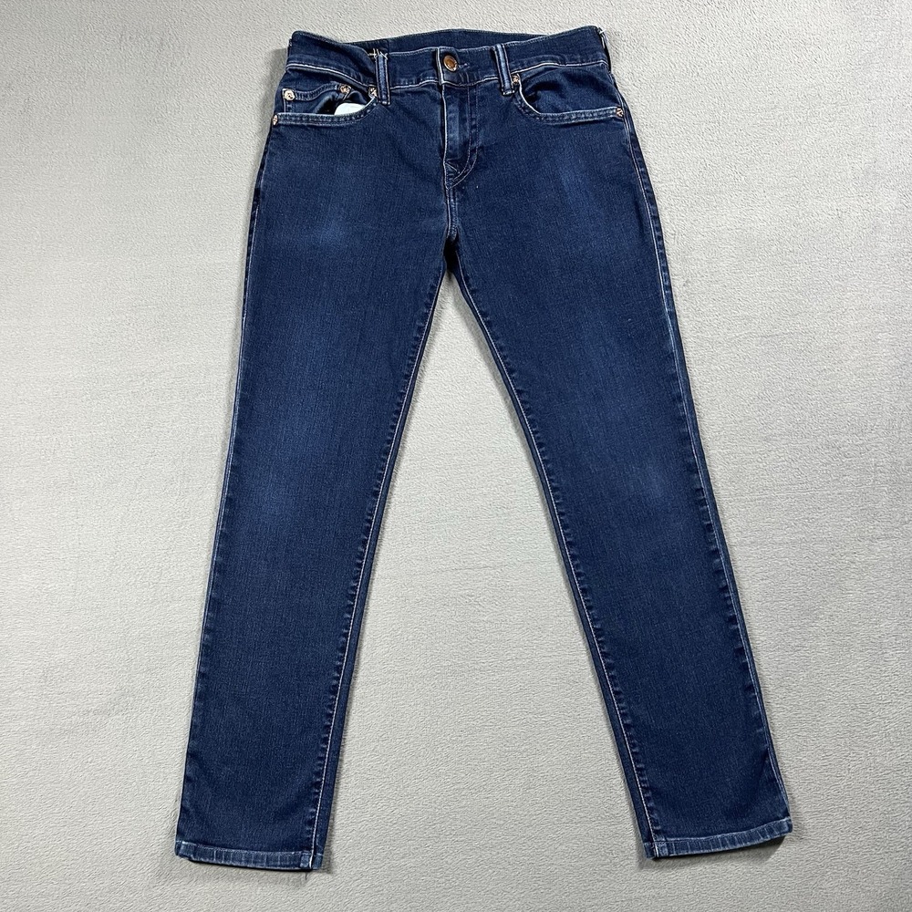 True Religion Jeans Womens 31 Rocco Relaxed Skinny Mid Rise Dark Wash Stretch